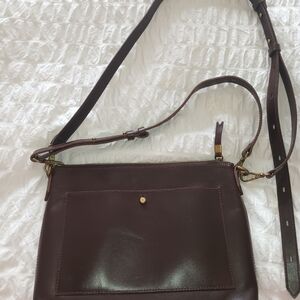Madewell Dark Brown Leather Crossbody Bag